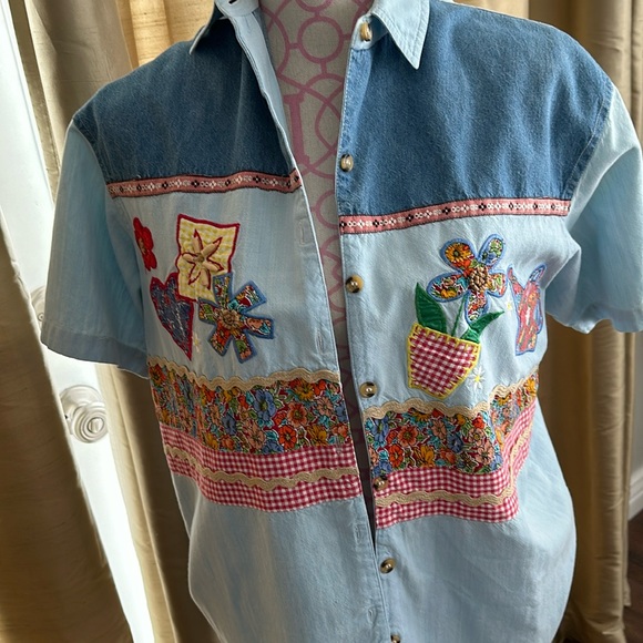 Casey and max vintage chambray short sleeve shirts size medium - Picture 1 of 4